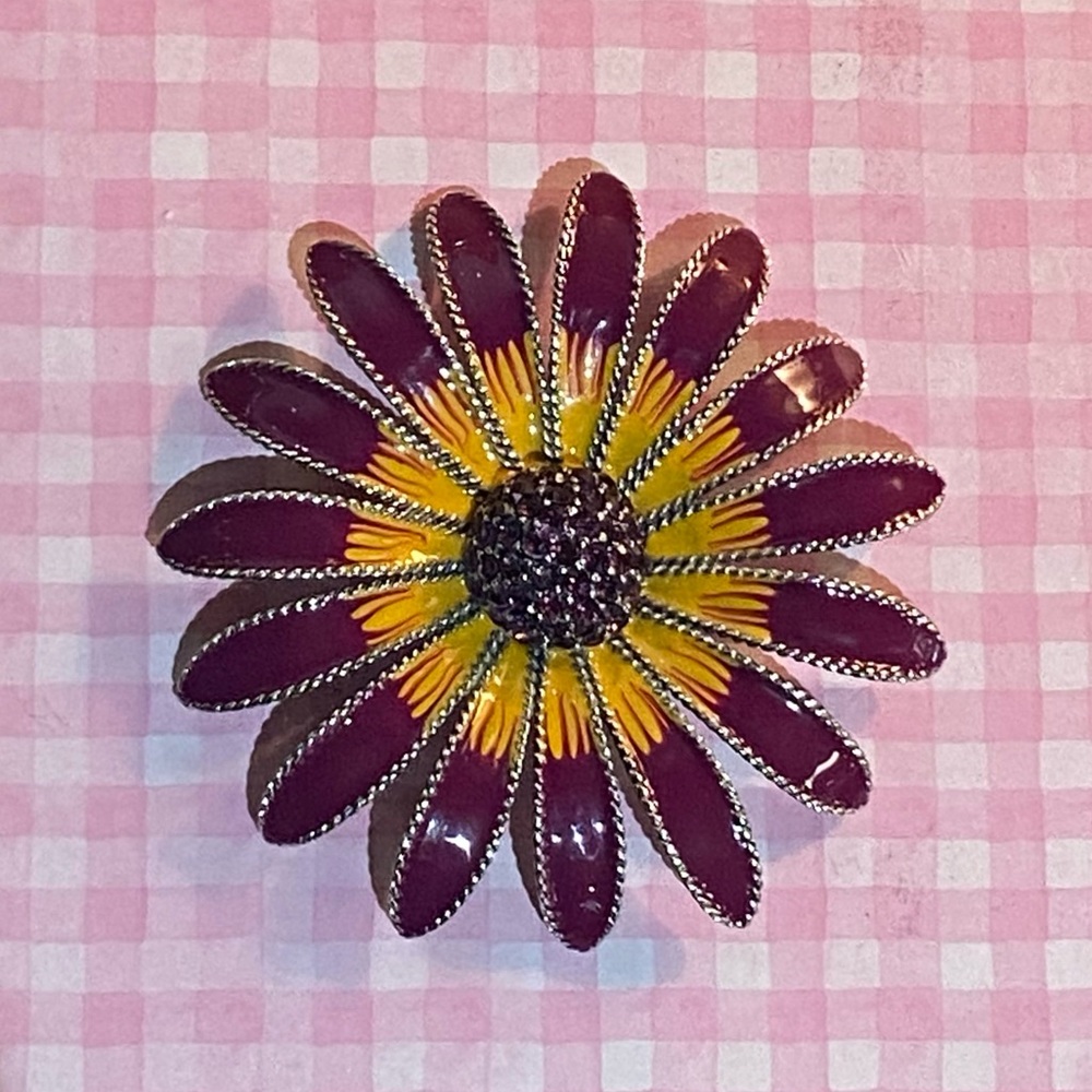 Ben-Amun Designer Enamel Flower Brooch